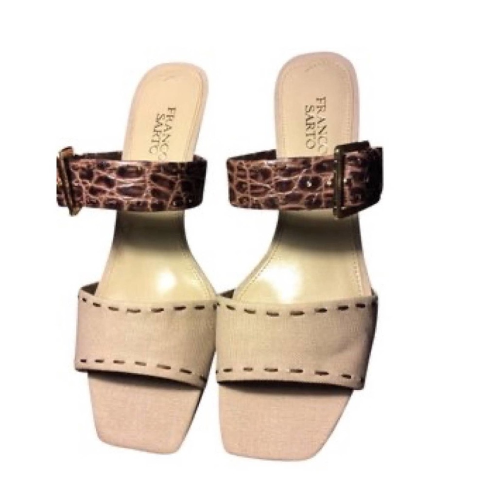 Franco Sarto Tan & Brown Snakeskin L-Martini Shoes